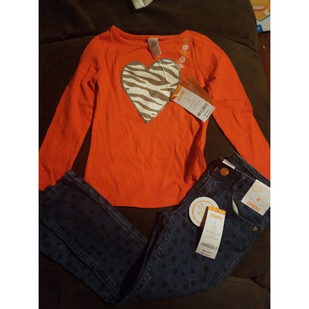 Gymboree right meow top‎ jeans 4 nwt
